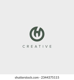 Modern unique letter OH HO logo design template - vector.