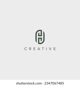 Modern unique letter OH HO logo design template - vector.