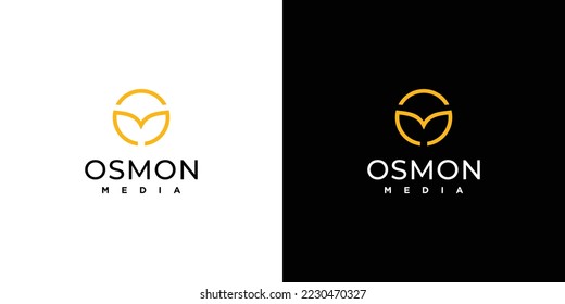 Diseño del logotipo de las iniciales OM de letra única y moderna