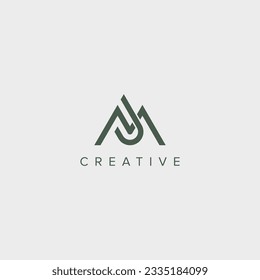 modern unique letter PM MP logo design template - vector.