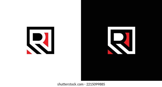 modern and unique letter R initials logo design	3