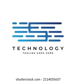 modern and unique letter S tech logo design