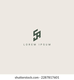 Letra única moderna elementos de plantilla de diseño de iconos del logotipo SA AS.