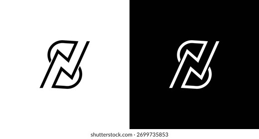 Modern and unique letter SN initials logo design	