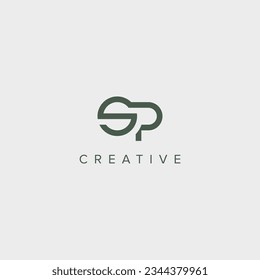 Modern unique letter SP PS logo design template - vector.