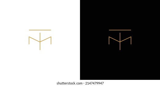 Modern and unique letter TM initials logo design 
