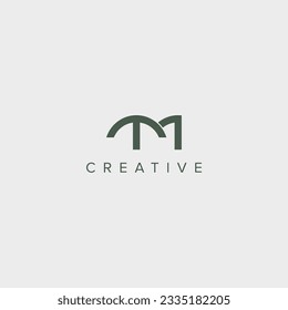 Plantilla moderna de diseño de logotipo TM MT de letra única - vector.