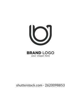 Modern Unique Letter U and B Monogram Logo with White Background.