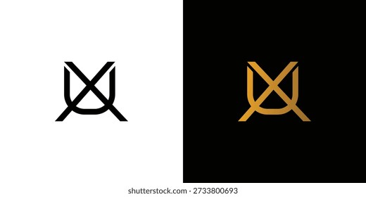 Design de logotipo de iniciais de letra UX moderno e exclusivo	