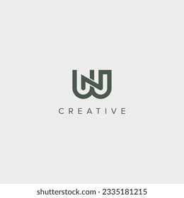 Modern unique letter WN NW logo design template - vector.