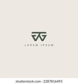 Modern unique letter WT TW logo icon design template elements.