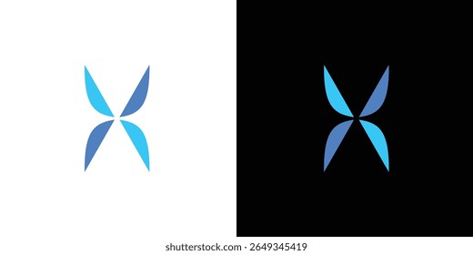 letra moderna e única X iniciais logotipo design