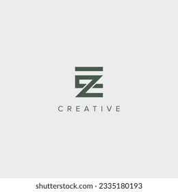 Modern unique letter ZE EZ logo design template - vector.