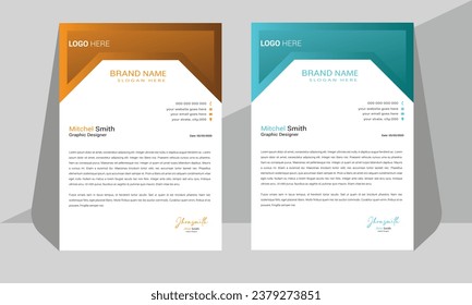 Modern unique letterhead design template