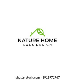 A modern and unique logo, a combination of a house with a leaf. EPS 10, Vector. 