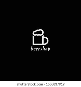 Modern and unique logo design of beer shop with dark background - EPS10 - Vector.