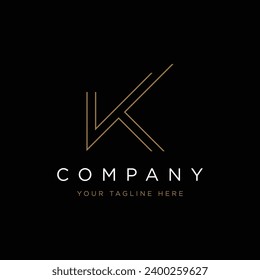 Modern, unique and luxurious geometric initial letter K logo element. Logo for business cards, businesses, companies, fashion and brands