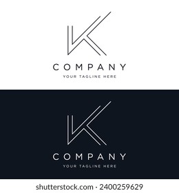 Modern, unique and luxurious geometric initial letter K logo element. Logo for business cards, businesses, companies, fashion and brands