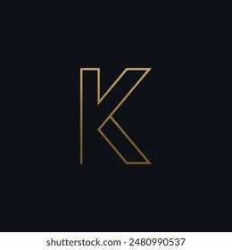 Elemento del logotipo de la letra K geométrica moderna, única y lujosa. Logo para tarjetas de visita, empresas, empresas, moda y marcas