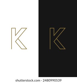 Modern, unique and luxurious geometric initial letter K logo element. Logo for business cards, businesses, companies, fashion and brands