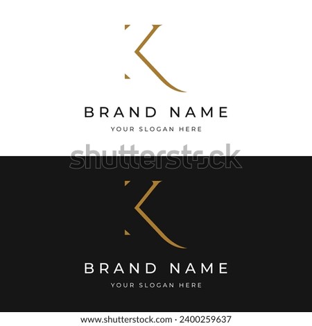 Modern, unique and luxurious geometric initial letter K logo element. Logo for business cards, businesses, companies, fashion and brands