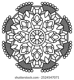 modern and unique mandala design with clean lines for coloring book, tattoo and henna design , mandala design for adults and kids coloring book
