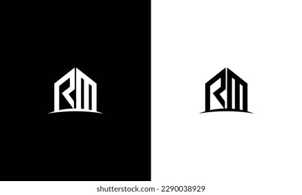 Estilo moderno minimalista RM inicial logotipo de icono de letra.