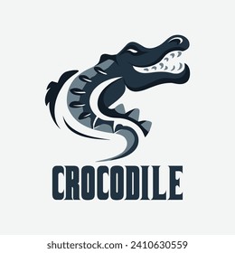 Modern Unique Minimalist Crocodile Logo Vector Design