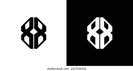 modern and unique number 88 initials logo design 2