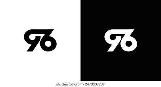 Modern and unique number 96 logo design
