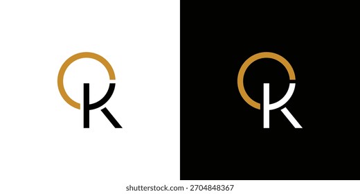 Diseño moderno y único del logotipo de la letra de OK