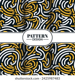 Modern, unique, premium seamless pattern design with an organic line of abstract with a white and yellow color combination.
