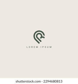 Modern unique R letter location logo design template elements.