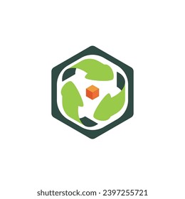 Modern and unique recycling cube logo. Ready to use your brand.