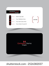 Moderno y único color rojo y negro profesional simple diseño de tarjeta de visita, Vector creativo hermoso limpio corporativo doble cara tarjeta de visita Plantilla, Editable personal diseño de tarjeta de visita