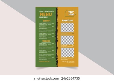 MODERN UNIQUE RESTAURANT FOOD MENU DESIGN