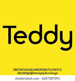 Modern unique rounded alphabet display font vector illustration