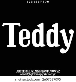 Modern unique rounded alphabet display font vector illustration