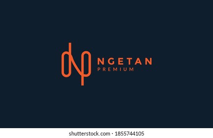 modern unique rounded letter N line logo icon vector illustration design