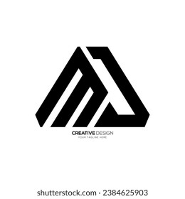Modern unique shape letter MD stylish monogram business logo