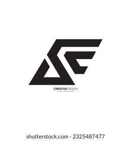 Modern unique shape letter SC or CS creative monogram logo. SC logo. CS logo