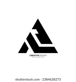 Modern unique shape triangle letter a l p elegant flat monogram logo design