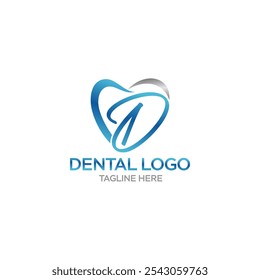 Moderno, único, simples e técnico lettermark logotipo de dente para dentista, ortodôntica e marca de pasta de dente. Transmite serviços elegantes, decolados, estilosos e profissionais.