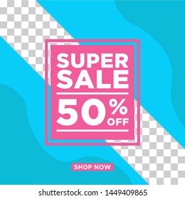Modern and Unique Social Media Banner Template for Promotion and Digital Marketing. Promotional Square Web Banner for Social Media. Elegant and Simple Discount Promo Ads.
