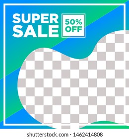 Modern and Unique Social Media Banner Template for Promotion and Digital Marketing. Promotional Square Web Banner for Social Media. Elegant and Simple Discount Promo Ads.