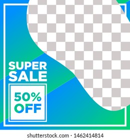 Modern and Unique Social Media Banner Template for Promotion and Digital Marketing. Promotional Square Web Banner for Social Media. Elegant and Simple Discount Promo Ads.