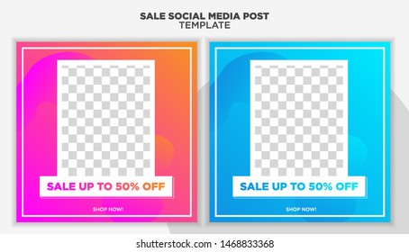 Modern and Unique Social Media Banner Template for Promotion and Digital Marketing. Promotional Square Web Banner for Social Media. Elegant and Simple Discount Promo Ads