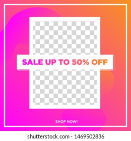 Modern and Unique Social Media Banner Template for Promotion and Digital Marketing. Promotional Square Web Banner for Social Media. Elegant and Simple Discount Promo Ads