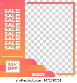 Modern and Unique Social Media Banner Template for Promotion and Digital Marketing. Promotional Square Web Banner for Social Media. Elegant and Simple Discount Promo Ads