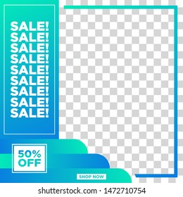 Modern and Unique Social Media Banner Template for Promotion and Digital Marketing. Promotional Square Web Banner for Social Media. Elegant and Simple Discount Promo Ads